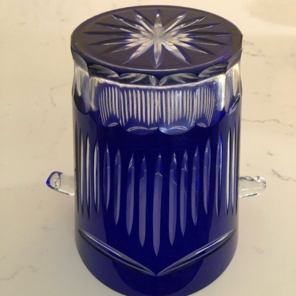 Cobalt Blue Cased Glass Champagne/Ice Bucket VTG Imperial Estate Crystal - Picture 9 of 13
